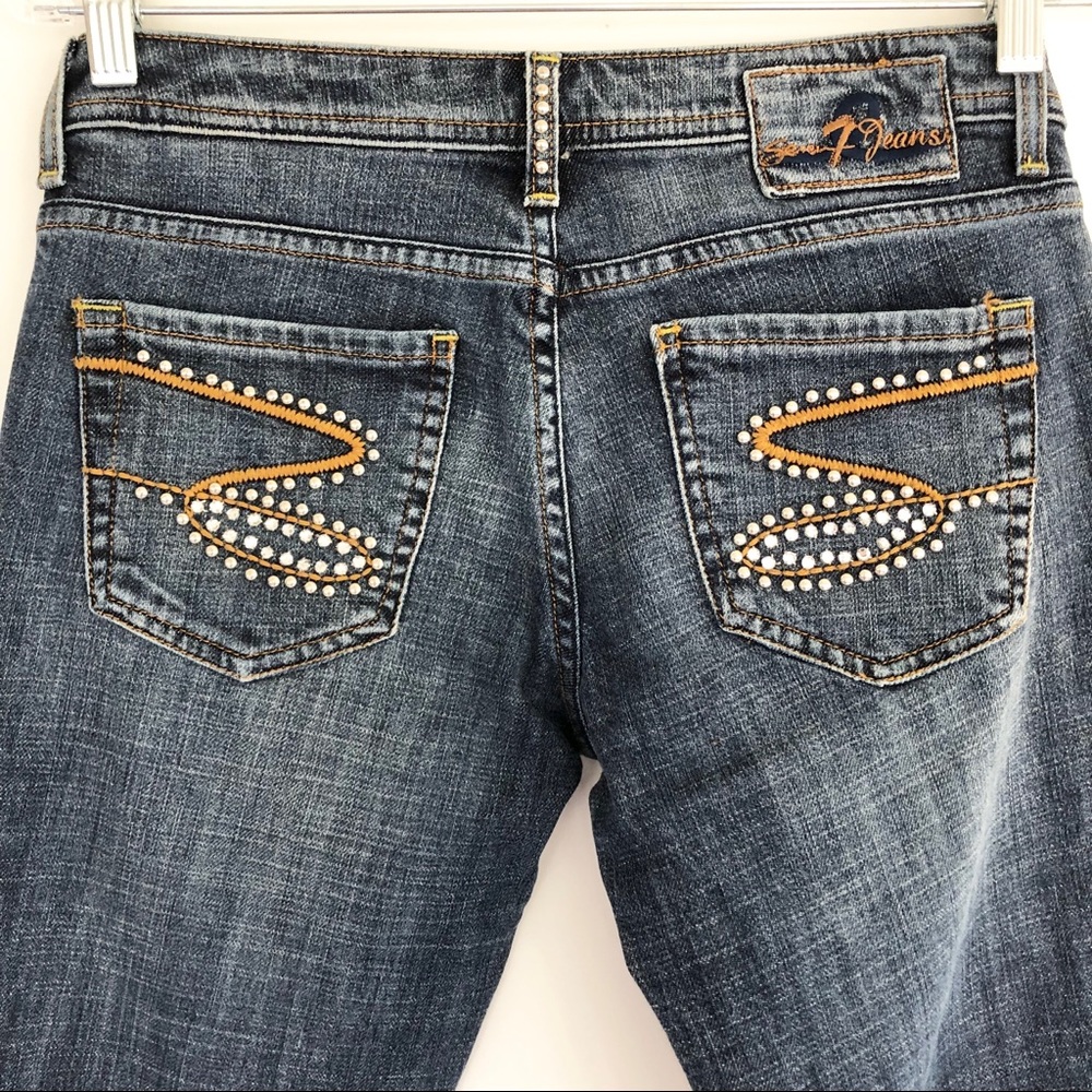 Seven7 Classic Flare Embellished Jean